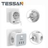 Tessan USB-разъем европейского стандарта с 1/3 розетками переменного тока, 2/3 USB-портами для зарядки и переключателем включения/выключения, дорожным адаптером для настенного зарядного устройства ЕС