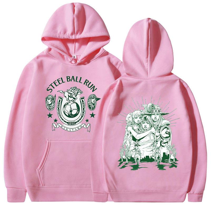 Японское Аниме JoJo's Bizarre Adventure Худи STEEL BALL RUN Графические Свитшоты по Манге Мужские Женские С Длинным Рукавом Флисовые Пуловеры