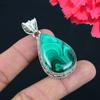 Кулон из драгоценного камня малахита, твердый кулон из стерлингового серебра 925 пробы, ювелирный подарок для унисекс