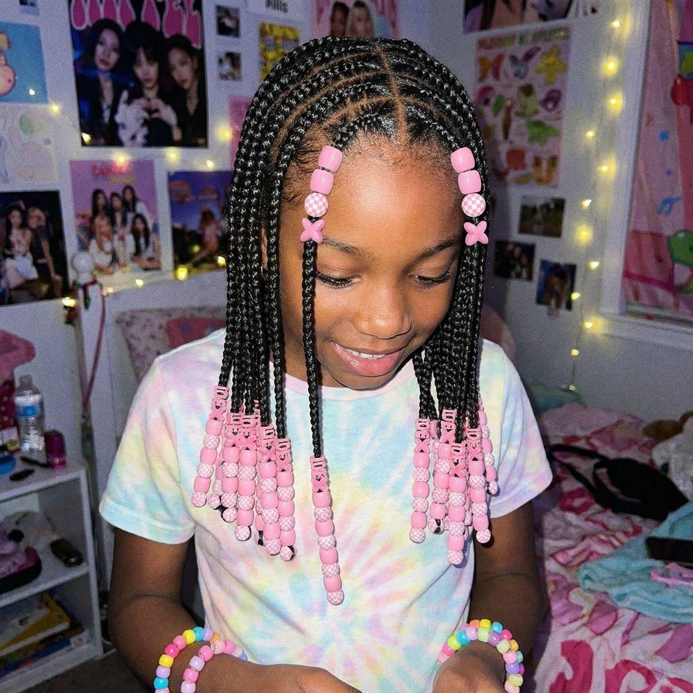 Multi-Color Colorful Hair Beads Kits Love Heart Dreadlock Braids Decor Boys