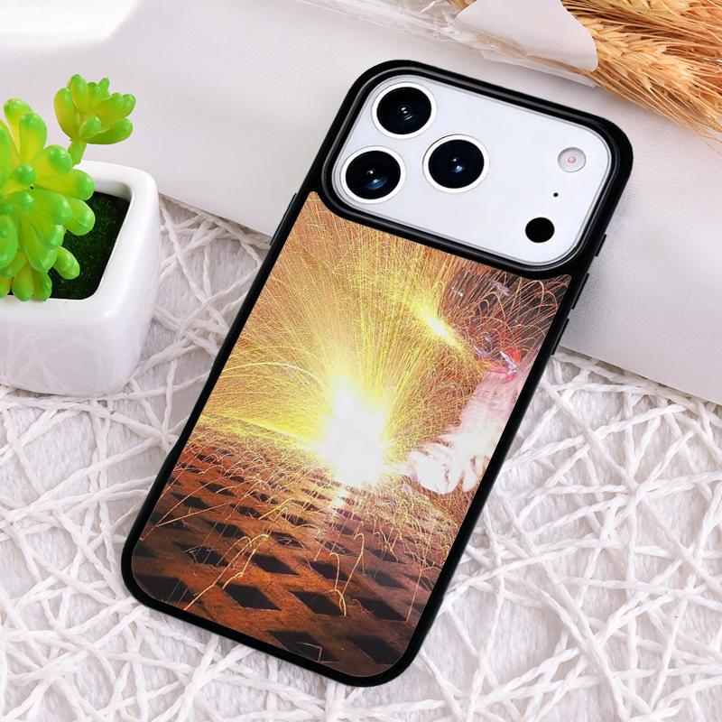 Cool Welder Welding Flames Phone Case for iPhone 17 Air 16 15 11 12 14 13 Pro Max Shockproof Cover