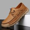 Мужская уличная кожаная повседневная обувь: Осень Натуральная кожа, Ручная прошивка, На шнуровке