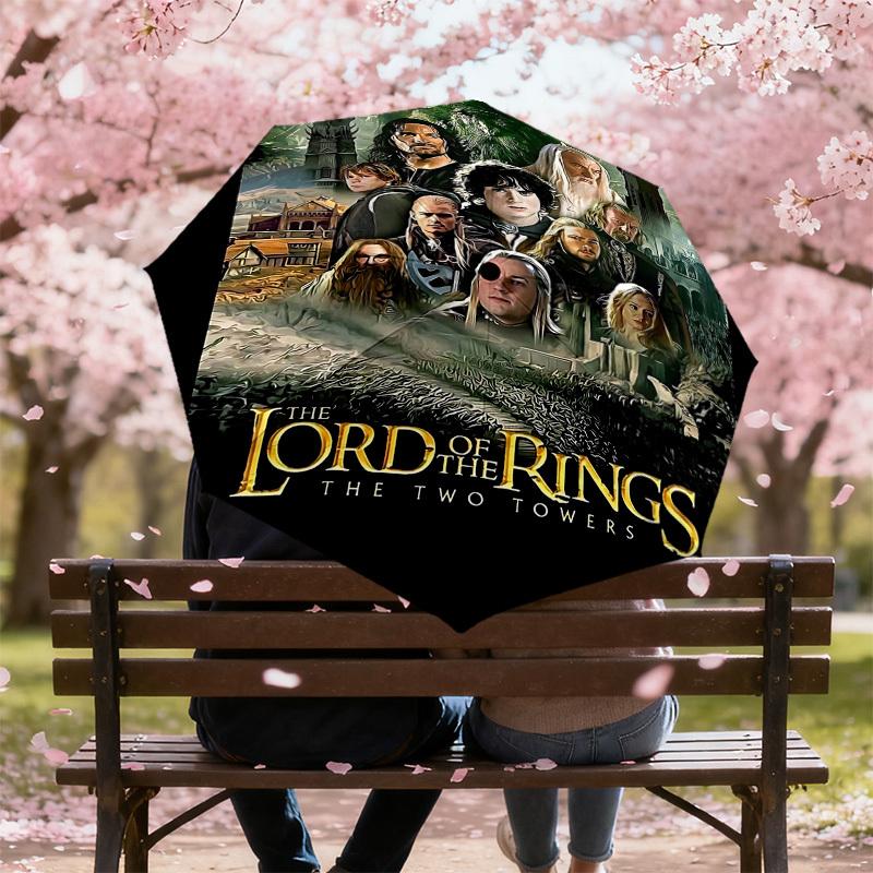 1pc Lord of the Rings Two Towers Folding umbrella automatic open/close, 8-Rib Durable Frame, Compact Folding Design, Ideal Birthday1107L