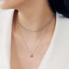 [Rosemont] Silver Drop Cubic Necklace Polka Ra25B02A