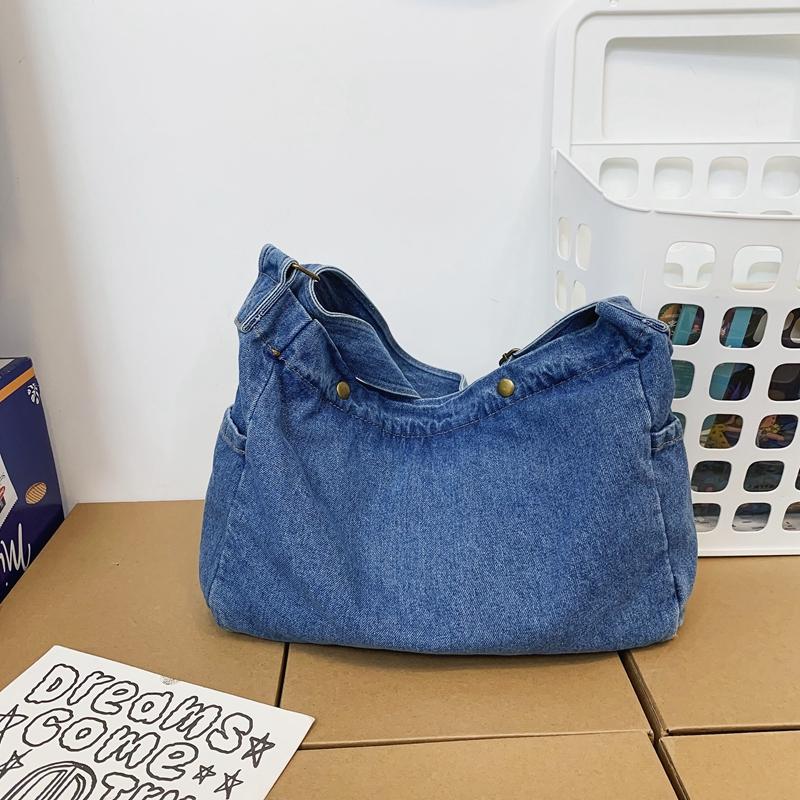 Denim Bag Female Patchwork Crossbody Bag Large Capacity Shoulder Bag