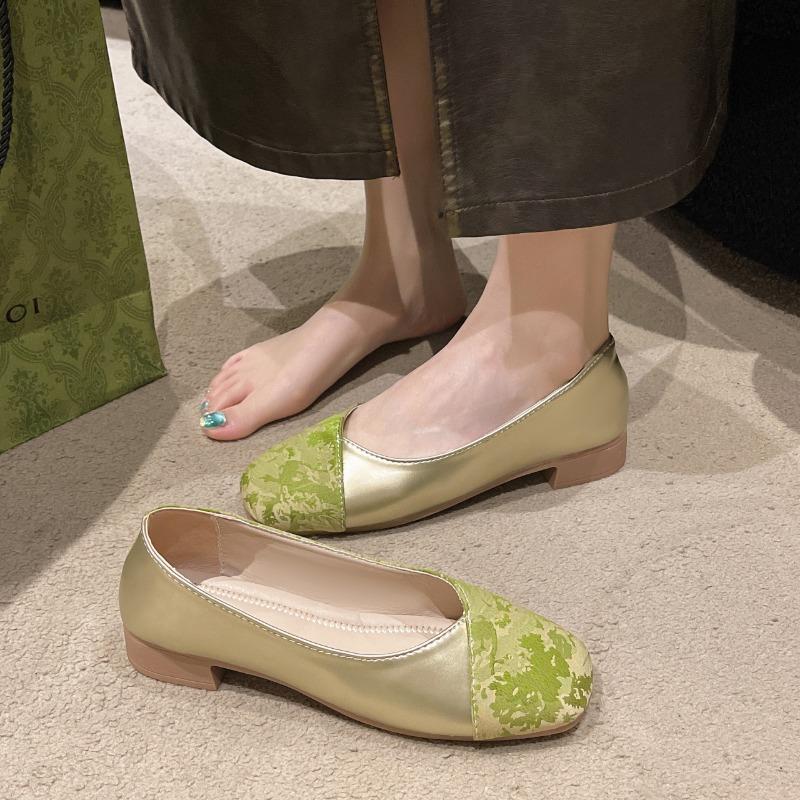 2024 Новый стиль удобные женские туфли на каблуке с квадратным носком и толстым каблуком и слипонами в тон Zapatos Mujer