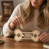 Decorative Wood Memory Box Dog Hair Keepsake Box, Wooden Bone Shaped Pet Small for Pets Storage Sympathy Memorial Gift Loss of Customizable