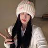 Cold-proof Bow Knitted Hat Korean Style Bow Winter Hat Warm Pullover Hat  Autumn