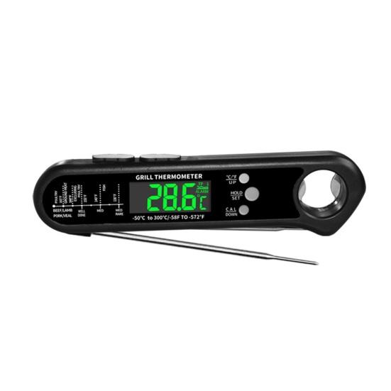 Водонепроницаемый пищевой термометр зонд цифровой дисплей высокоточный складной дизайн функция открывалки для бутылок беспроводной термометр для мяса питание от батареи