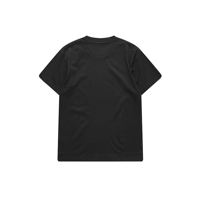 FILA Fusion Logo Print Breathable Color Block Short Sleeve T-Shirt Men tops Deep-Black T11M121101F-BK