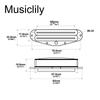 Musiclily Pro Alnico 5 Hot Rails Хамбакер Super для Stratocaster Электрогитары Черный Звукосниматель Single-Size, 13.2K Дисторшн, Гитар,