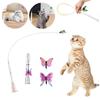 Switchable Butterfly Pattern Cat Teasing Stick Interactive Removable Handle Automatic Cat Teaser 360° Swivel