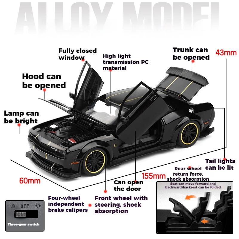 1:32 Dodge Challenger SRT Hellcat Redeye V8 Металлический Литой Модель из Сплава Американский Мускул Спортивный Автомобиль Коллекция Хобби Декорации