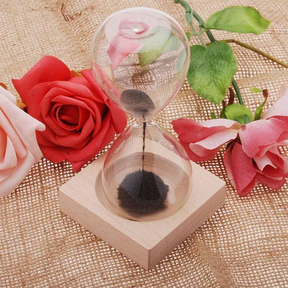 Desktop Magnetic Glass Sand Hourglass with Base for Home Decoration Ornament Gift