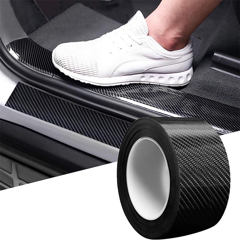 3M Carbon Fiber Car Sticker Car Door Trunk Protective Strip Auto Door Threshold Side Anti Scratch Tape Waterproof Decal Film