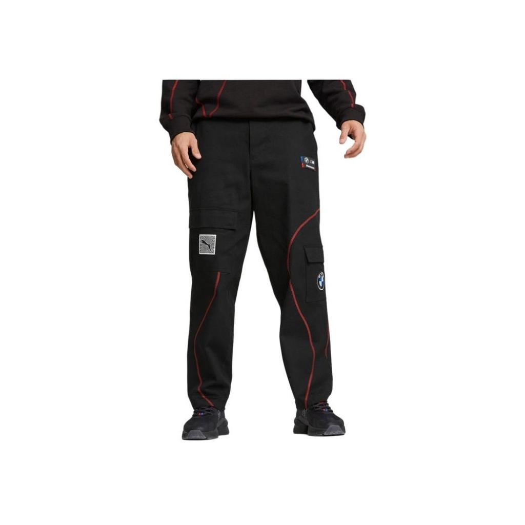 Puma Брюки X BMW MMS Garage Crew с полосками и логотипом, штаны унисекс, черные 621028-01