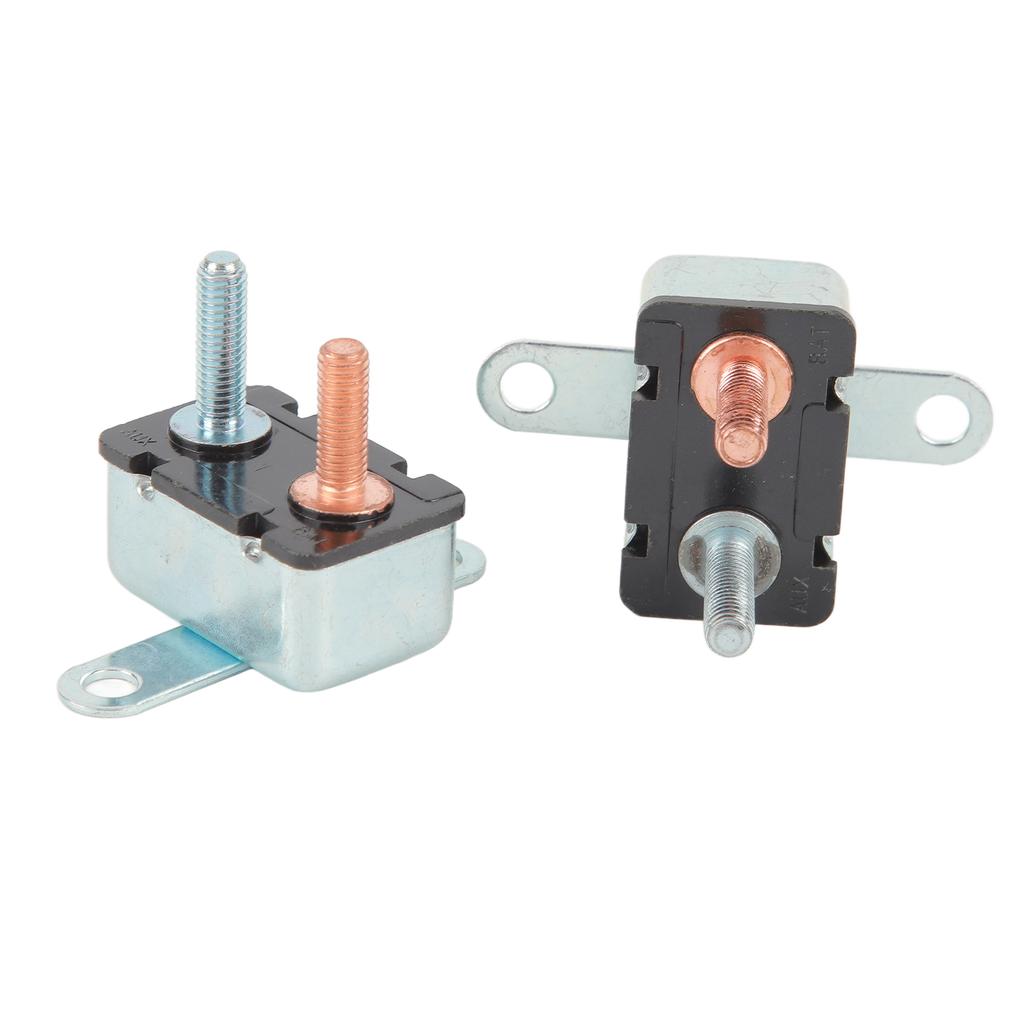 2Pcs Automatic Reset Circuit Breaker Aluminum Alloy Overload Protection Circuit Breaker for Car