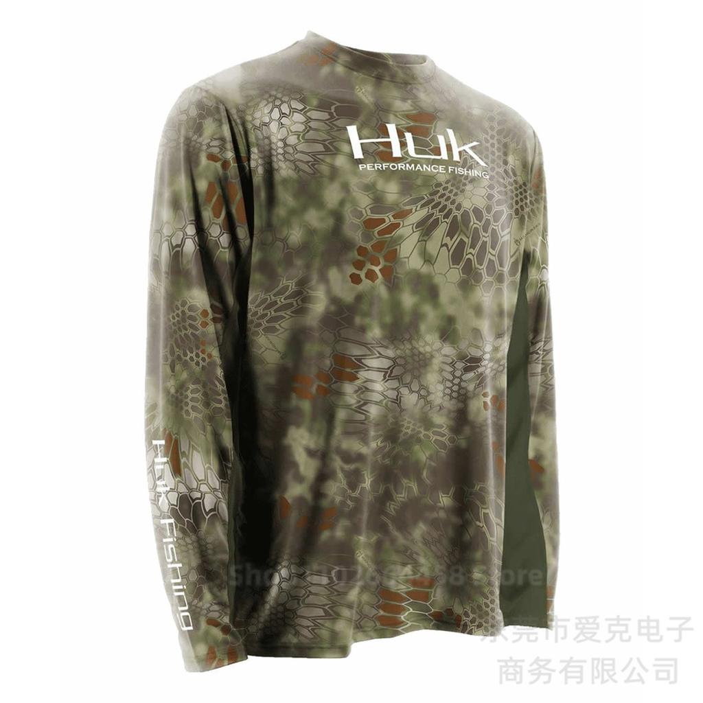 HUK fishing suit sun protection summer outdoor sports long-sleeved Uv protective fishing shirt quick drying top men