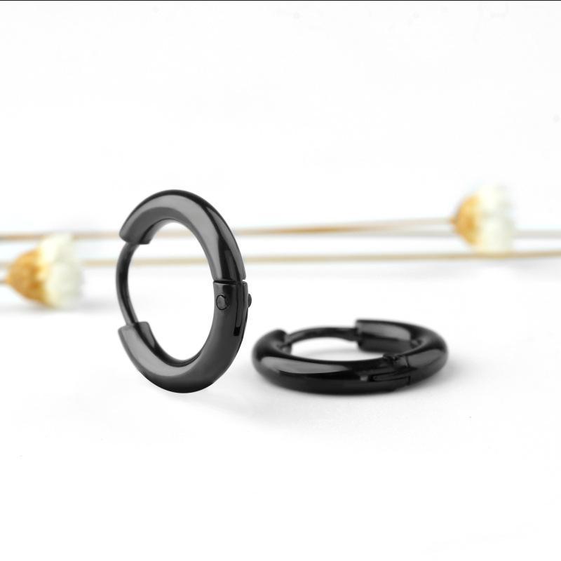 Модные серьги унисекс из титановой стали - корейский простой дизайн из нержавеющей стали, диаметр 2,5 см