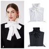 Detachable Ruffle Bow Decoration White Blouse Sweater Lapel Top Fashion Shirt False Collar  Women