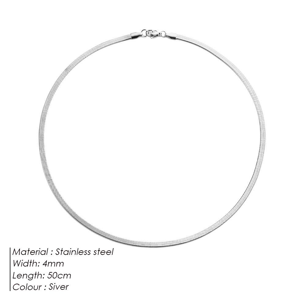 Ожерелье-цепочка eManco из высококачественной титановой стали в виде змеиной кости, ожерелье на ключицу шириной 5 мм, не выцветает, простой стиль.