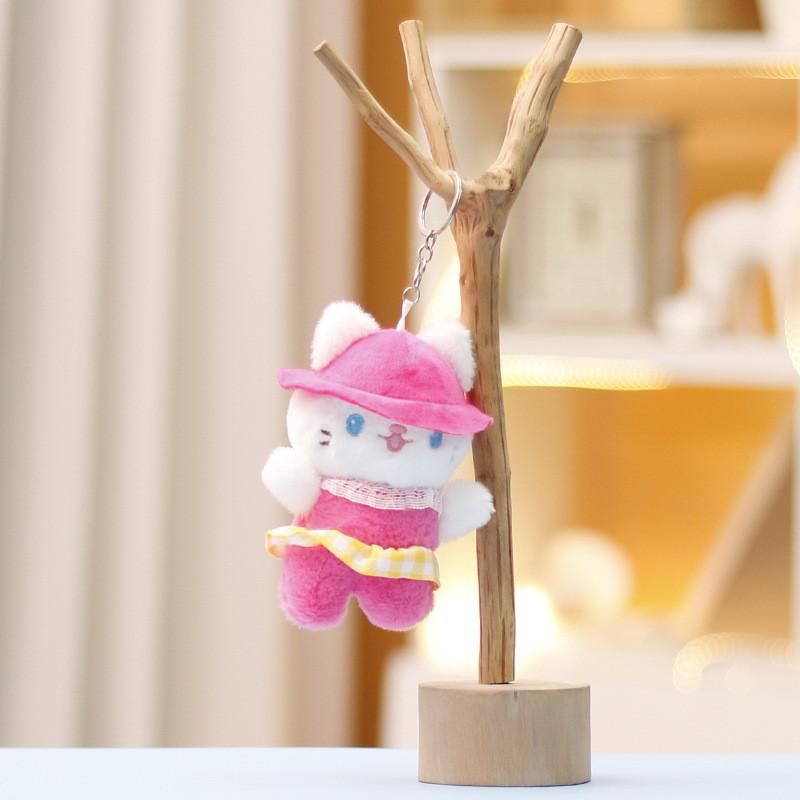 Keychain Cute Pussy Cartoon Girl Backpack Decorative Pendant Plush Doll Gift