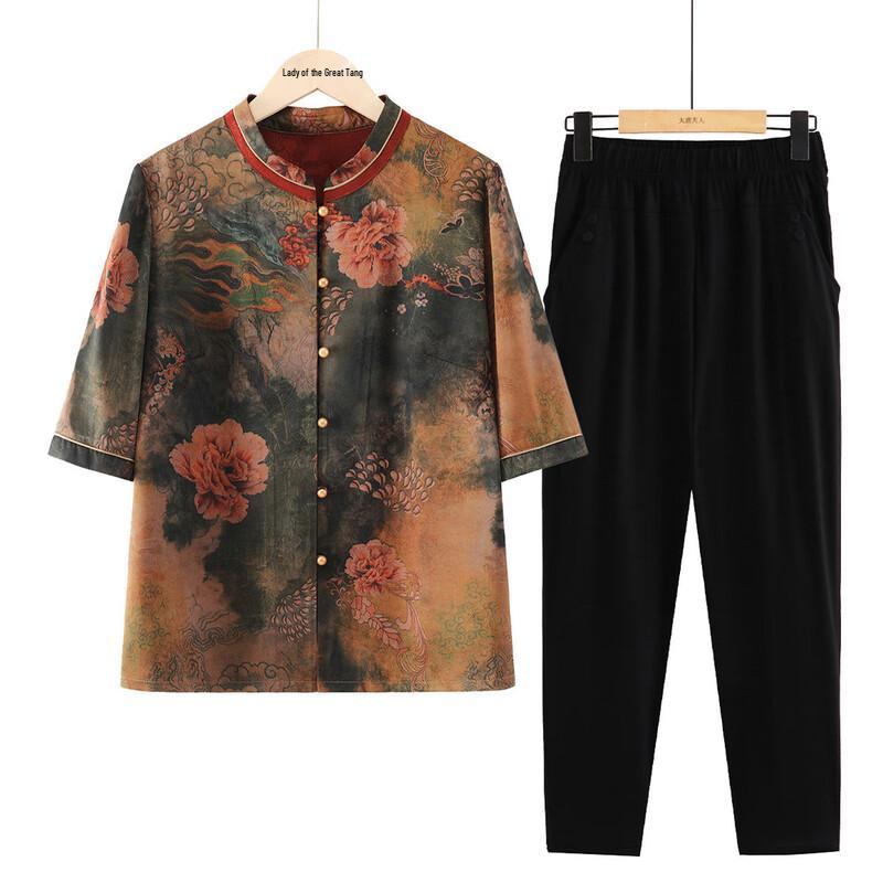 Datang Madam Elegant Stand Collar Shirt Set