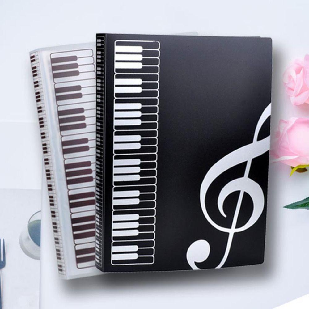 80 Pages Music Score Storage Organizer Plastic Piano Paper Sheets Folder  for School Office