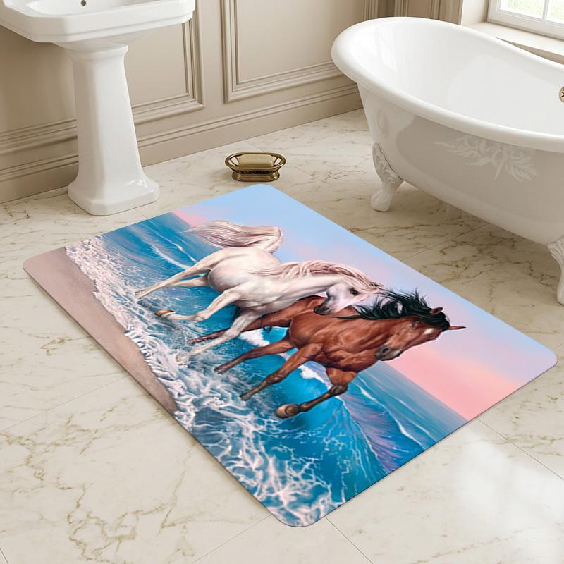 Ocean Horses Living Room Nonslip Area Rug Soft Carpet For Bedroom Game Playroom Sofa Office Home Decor Doormat Christmas Gift C9301818