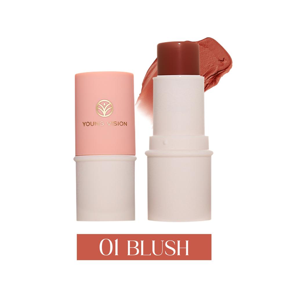 YOUNG VISION Single Blush Highlight Stick Multi-Functional Lazy Stick Solid Lipstick Rouge