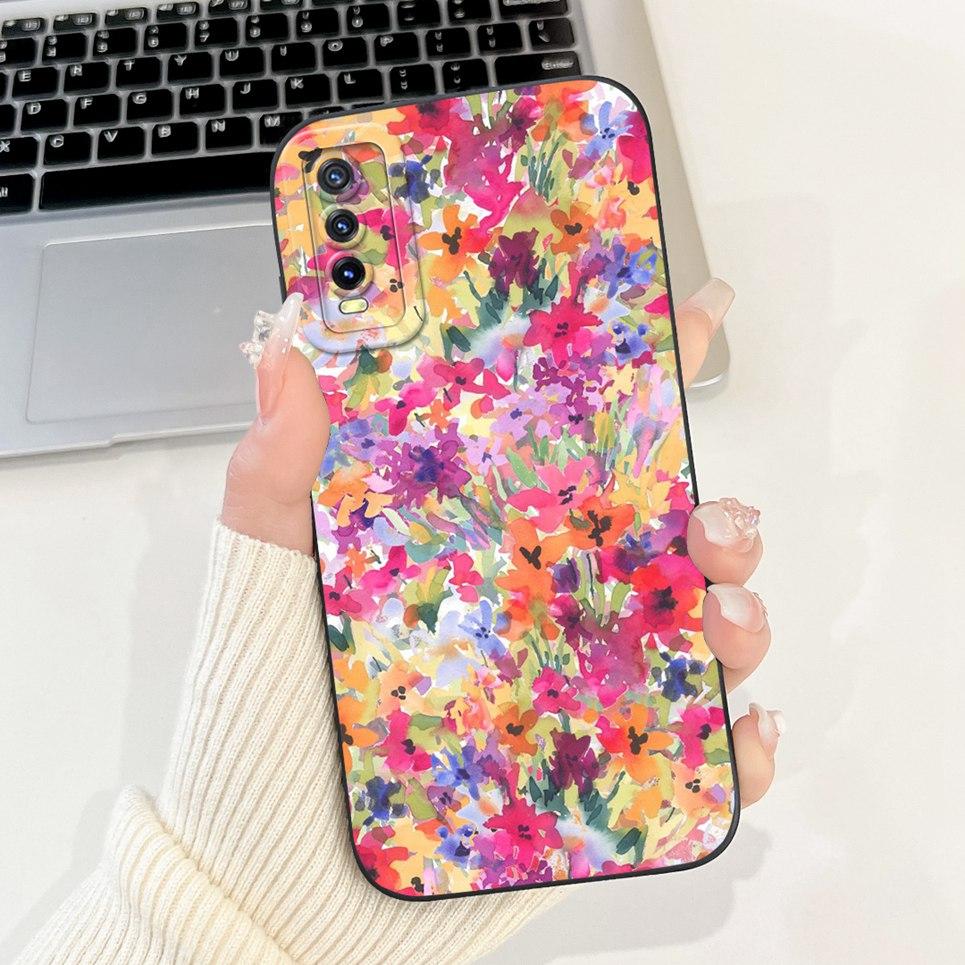 For Vivo V2027 V2028 V2029 Back Cover Vivo Y11S Y12s Y12a Y20 Y20s Y20i Case Girly Fashion Funda Soft Liquid Silicone Bumper