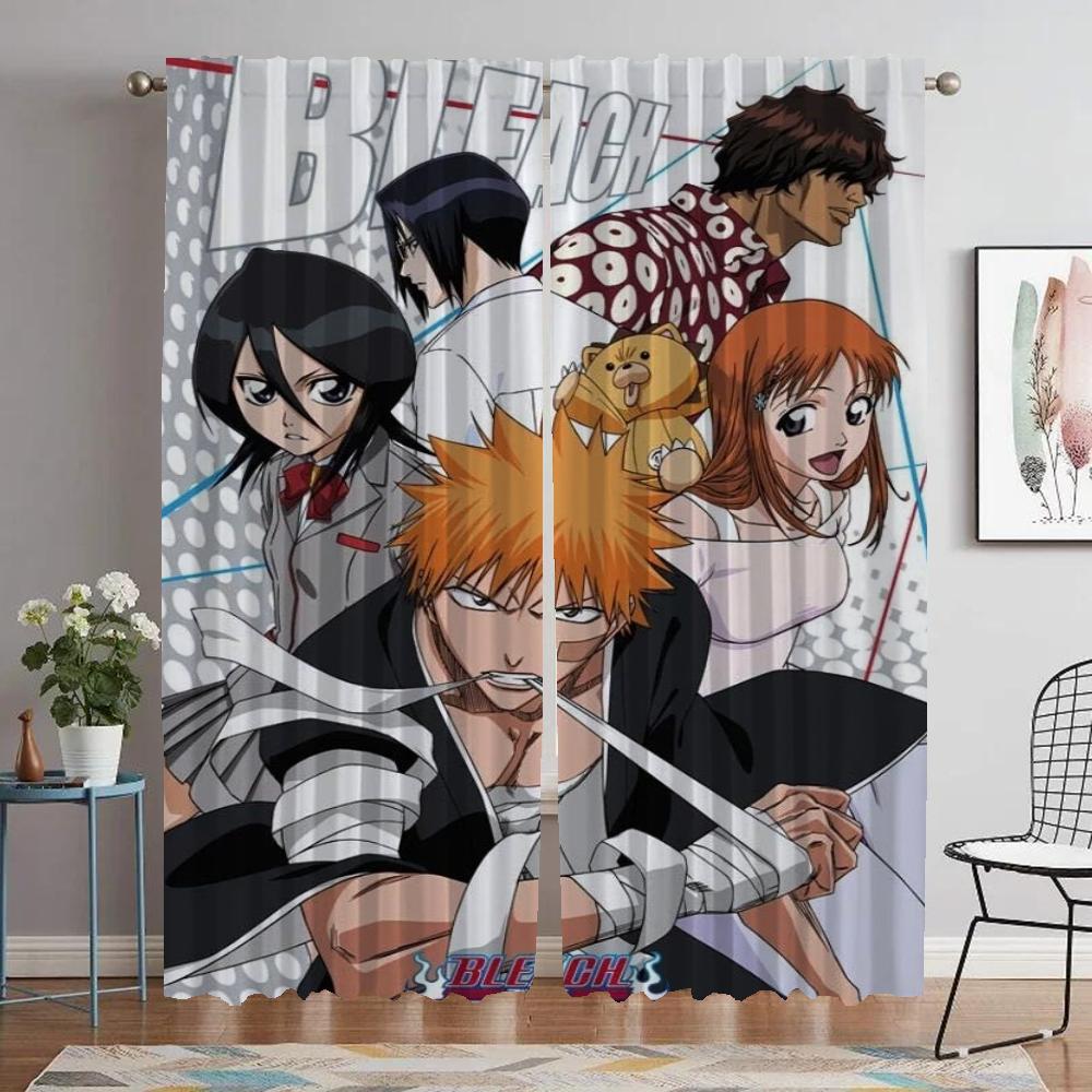 Домашние интерьерные шторы для камеры BLEACH оконная штора для комнаты 2 панели Хэллоуин украшение перегородка шторы гостиная кухня