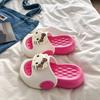 Summer New Cute Cat Print Platform Slides Women Comfort Thick Sole One Strap Outdoor Slippers