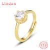 Классическое кольцо Lindon из стерлингового серебра 925 пробы с цирконом, женские ювелирные изделия, свадебный подарок для вечеринки