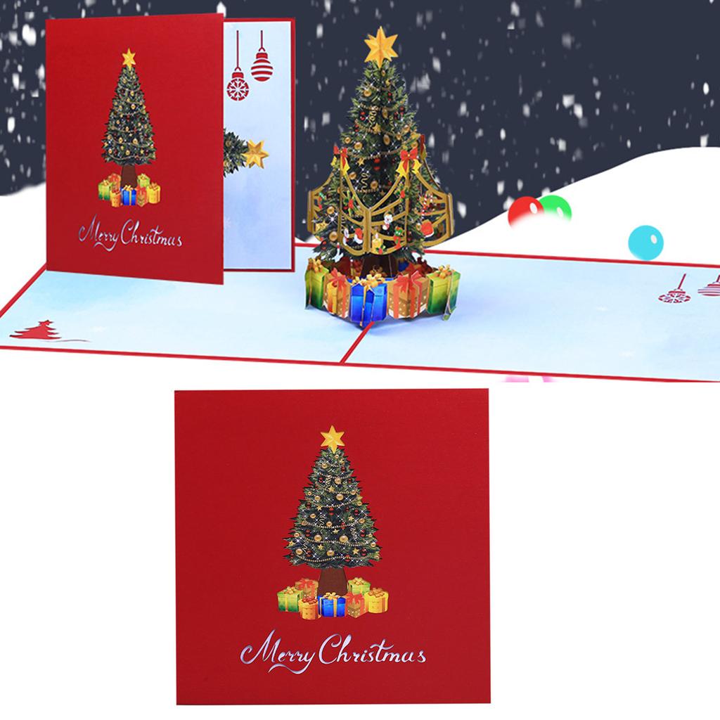 Festive 3D Popup Christmas Tree Card Heartwarming 3D Pop Up Christmas Tree Card with Envelope for Seasonal Greetings