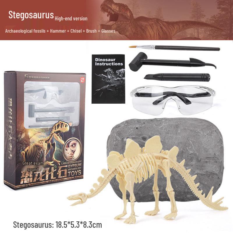 DIY Dinosaur Fossil Excavation Toy: Tyrannosaurus & Triceratops Skeleton Models for Kids