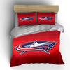 Patriotic Star Emblem on Red Background Print Bedding Set Duvet Cover Pillowcases (1* Duvet Cover 2* Pillowcases Do Not Include Comforter)