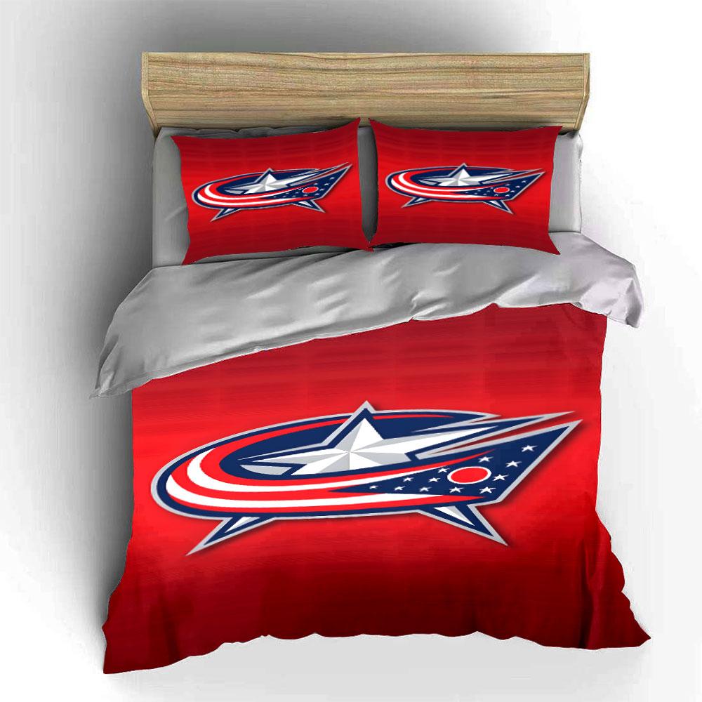 Patriotic Star Emblem on Red Background Print Bedding Set Duvet Cover Pillowcases (1* Duvet Cover 2* Pillowcases Do Not Include Comforter)