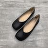 Spring New Fashion Square Head Flat Sole Shoes Women's Shallow Mouth Versatile Women's Single Shoes