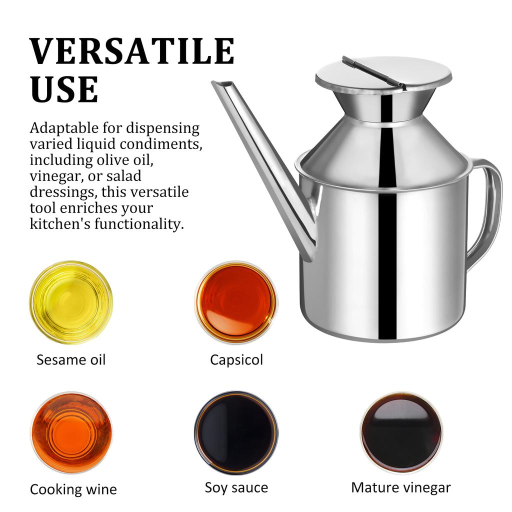 Диспенсер для масла из нержавеющей стали Контейнер для оливкового масла Кухонная емкость для растительного масла Емкость для сбора жира Контейнер для хранения масла Инструменты для приправ
