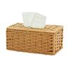Large Capacity Woven Tissue Box Imitation Rattan Tissue Storage Organizer  Dining-table