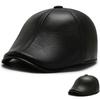 Кепка Мужская Осенне-Зимняя Бейсболка Кожаная Кепка Кепка с Козырьком Холодная Теплая Шапка с Защитой Ушей