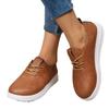 Fashion 2024 Hot Sale Women's Shoes Lace-up Women's Vulcanize Shoes Fashion Round Head Ladies Casual Shoes New Plus Size Flat Low Heels
