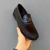 Поддержите новый шифрованный мужской плетеный повседневный и удобный мужской обуви из чистой кожи, высококачественный изысканный легкий люкс, высокое чувство моды
