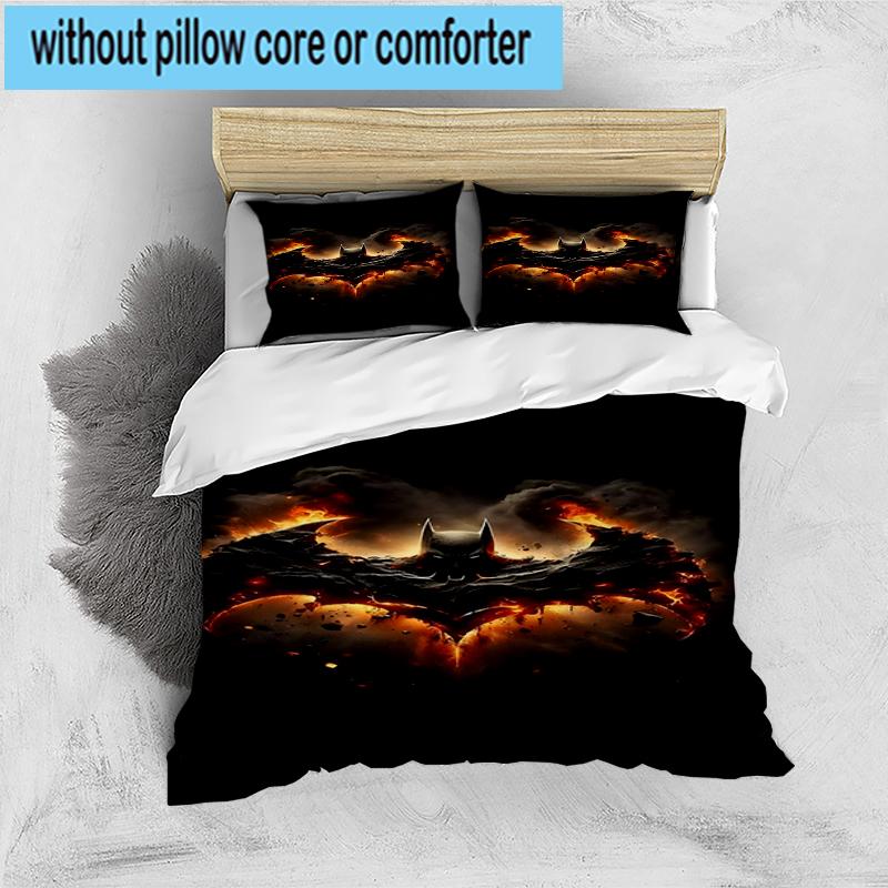 3PCS Dark Knight Rising Bedding Set,Including 1pc Duvet Cover And 2pcs Pillowcases Perfect for Bedroom, Dormitory, Fan Christmas gift
