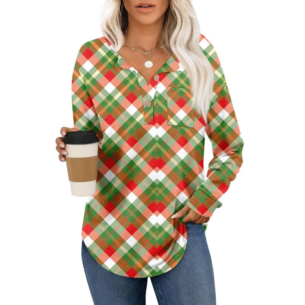 Женский модный топ с длинными рукавами в стиле ретро с принтом