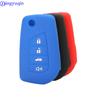 Jingyuqin Remote Car Silicone Folding Key Cover Case For Toyota Camry Highlander Corolla Prado Reiz Crown RAV4 4 Buttons