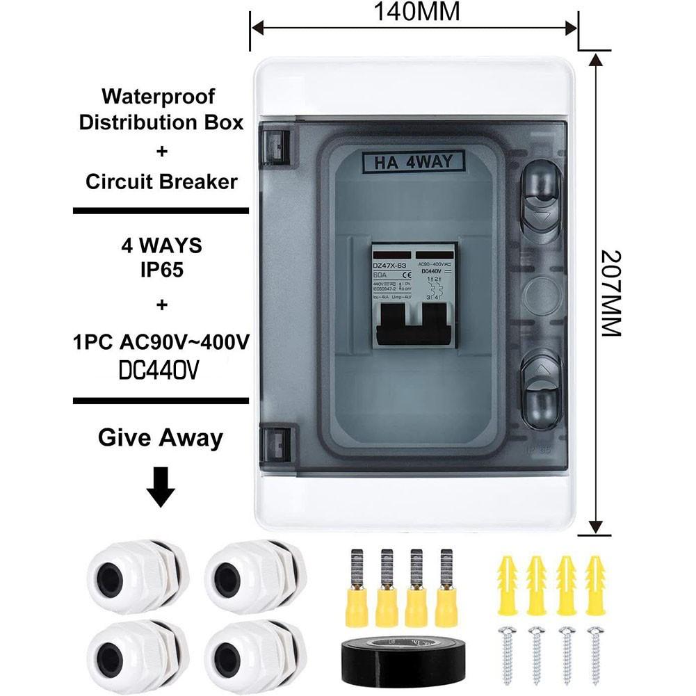 PV Disconnect Switch DC440V 15-60A IP65 Box Circuit Breaker for Solar