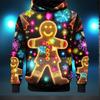 Christmas Theme Hoodie Mens Clothing Long Sleeves Pullover Sweatshirt 3D Printed Christmas Tree Lights Funny Fashion Hoodies