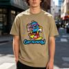 Grindin Skater Graphic T Shirt Funny Cartoon Character Print Unisex Soft Cotton Crew Neck Short Sleeve Trendy Casual Tops